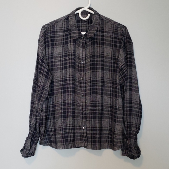 MADEWELL Bell-Sleave Plaid Button Up - Picture 3 of 4